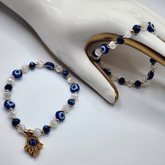🆕️2pc Hamsa & Evil Eye Bracelete Set - Picture 10 of 13